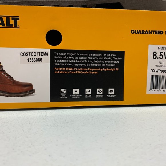 DeWALT Axle Steel Toe Work Boots Waterproof SZ 8.5 - Picture 4 of 6